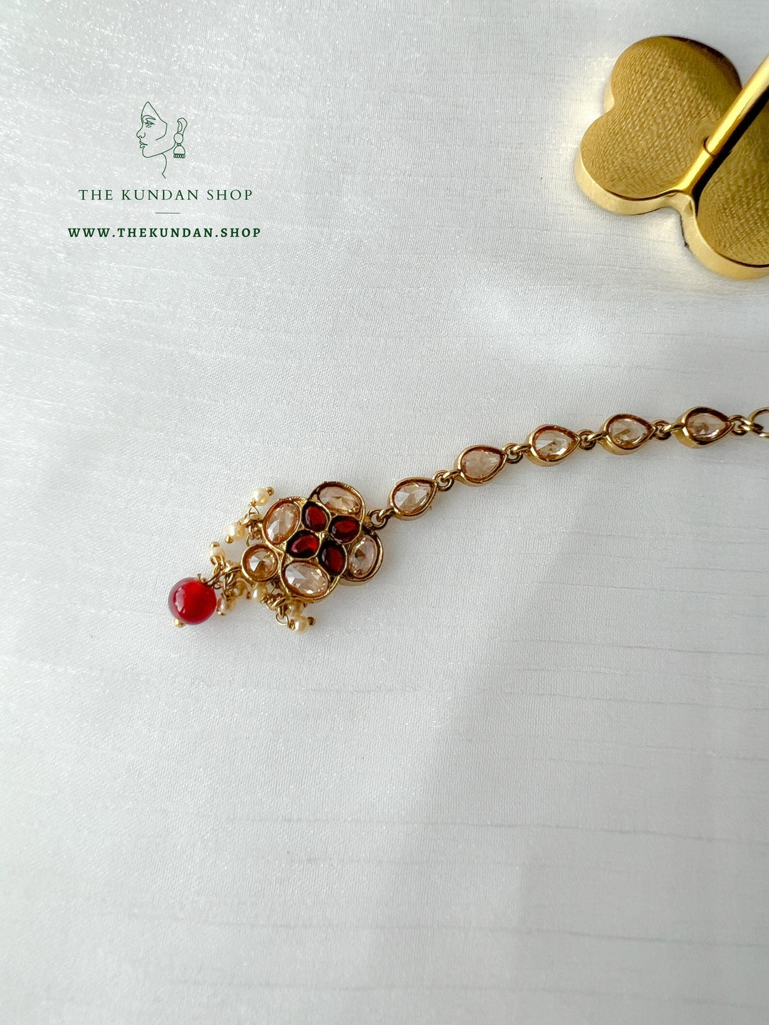 Rescued Floral in Ruby Necklace Sets THE KUNDAN SHOP 