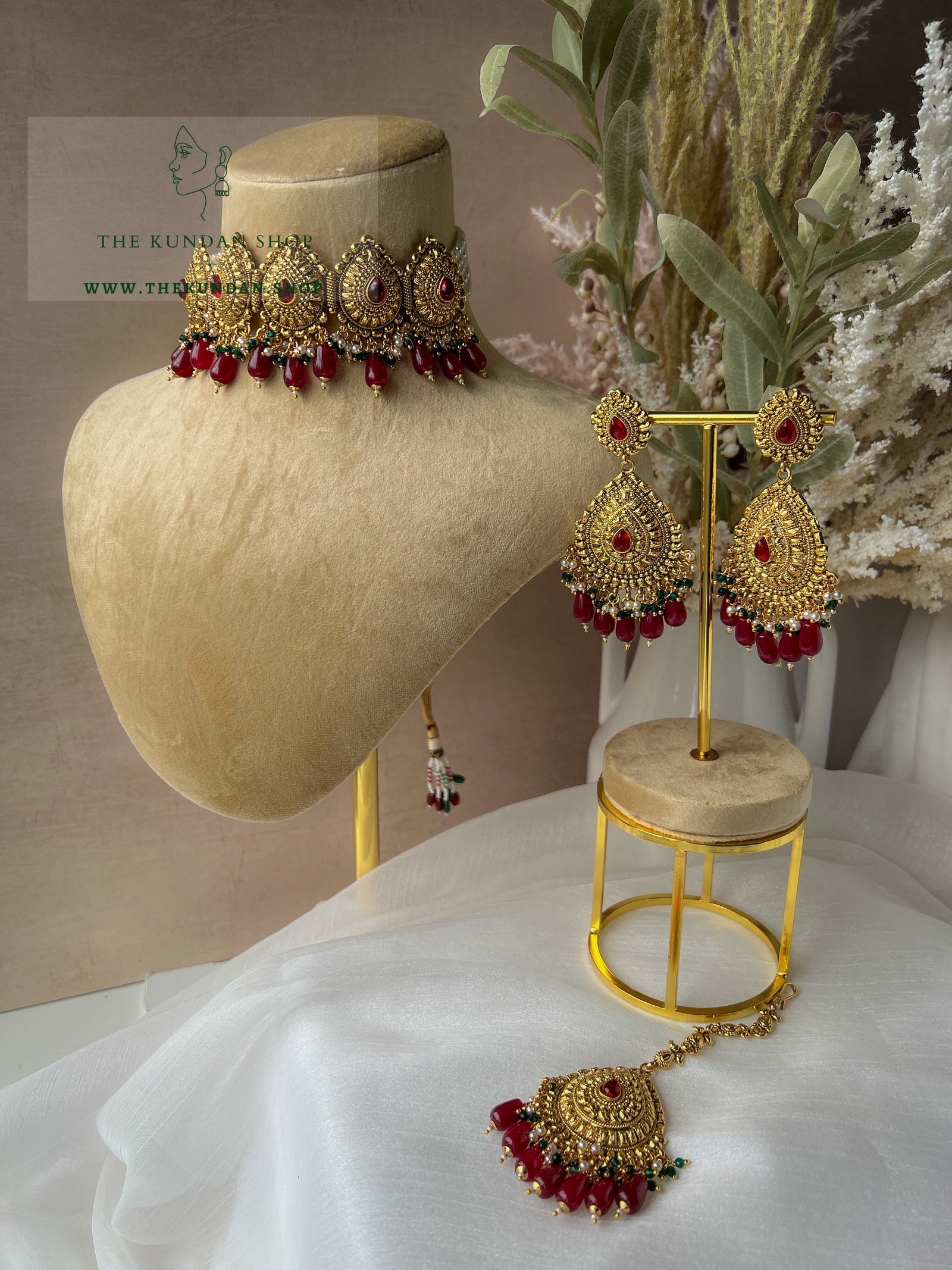 Harbour Antique in Ruby Necklace Sets THE KUNDAN SHOP 