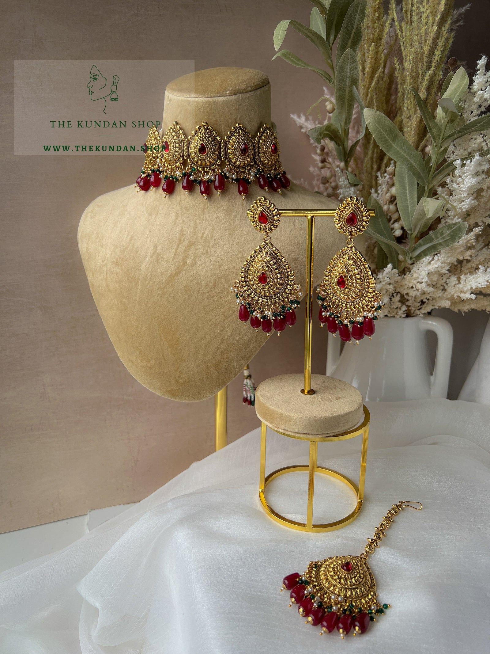 Harbour Antique in Ruby Necklace Sets THE KUNDAN SHOP 
