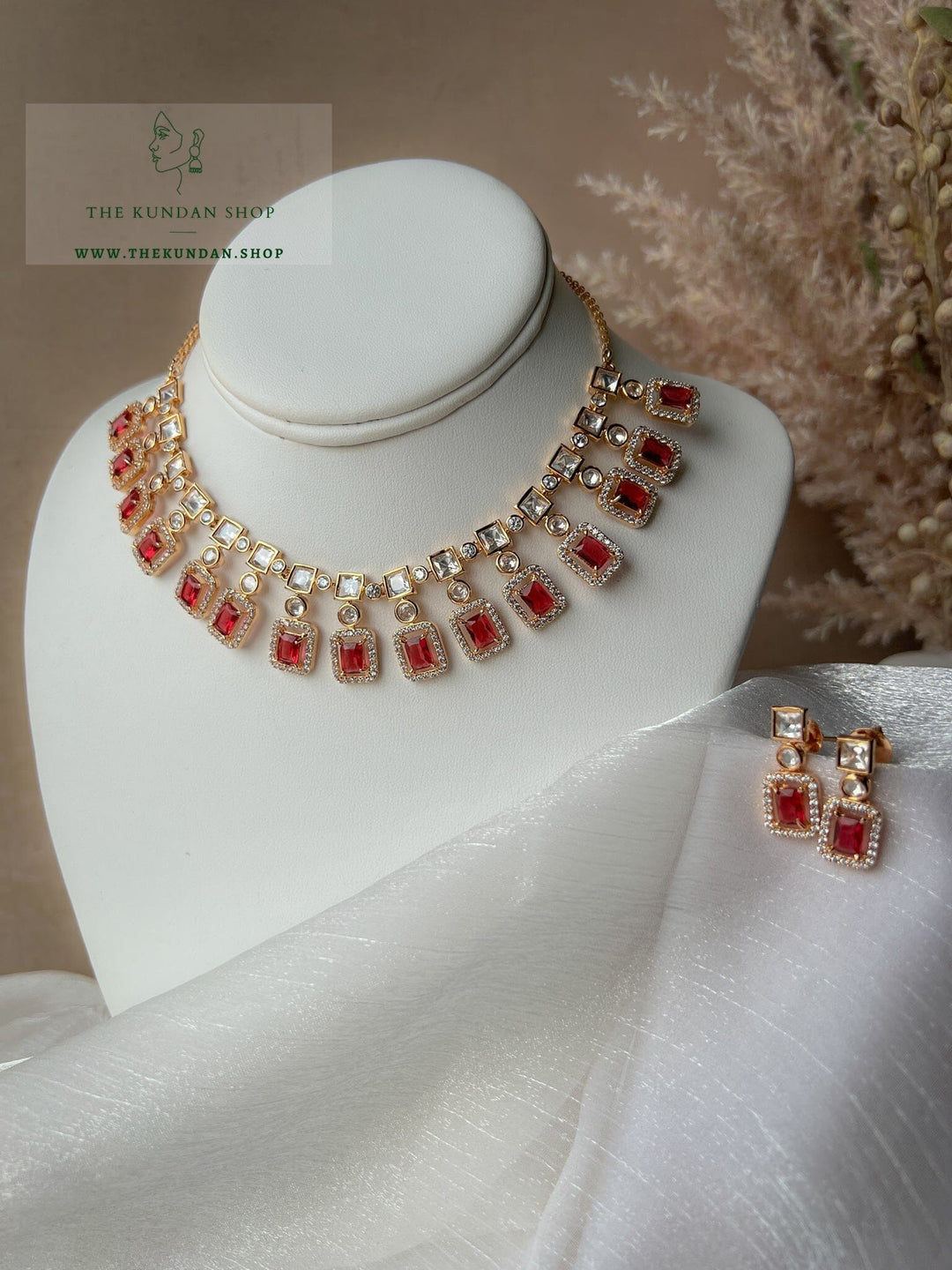 Rise in Ruby Necklace Sets THE KUNDAN SHOP 