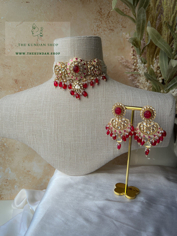 With Love in Ruby Necklace Sets THE KUNDAN SHOP 