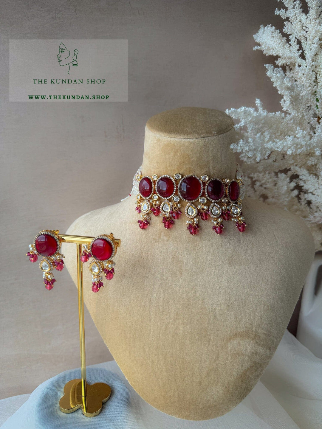 Starry Night in Ruby Necklace Sets THE KUNDAN SHOP 