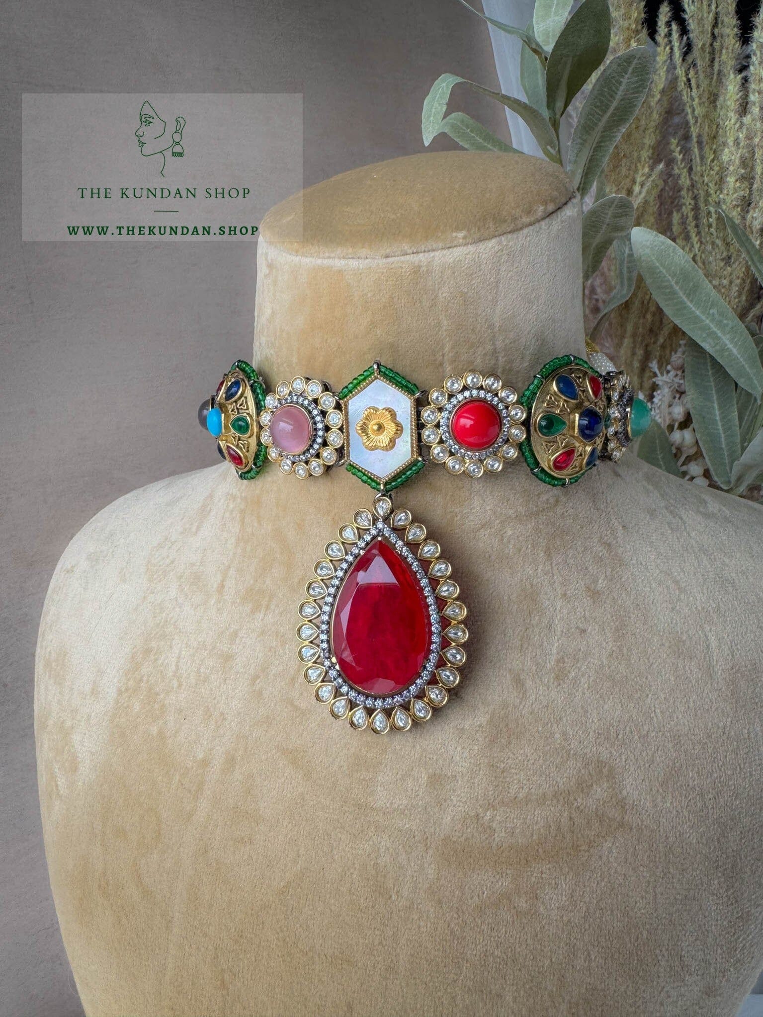 Landed in Ruby Necklace Sets THE KUNDAN SHOP 