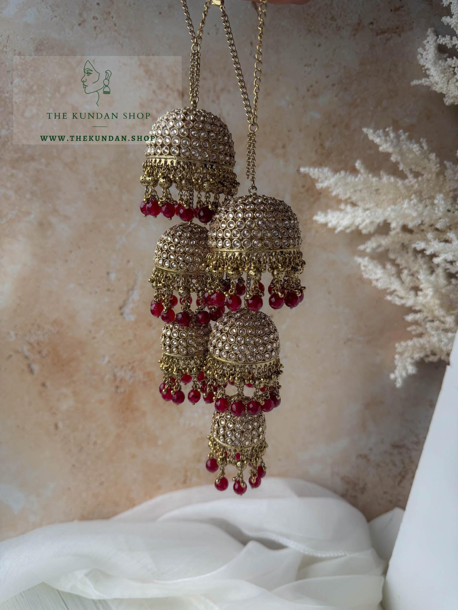Dainty Drops in Ruby // Kaleeray Kaleeray THE KUNDAN SHOP 