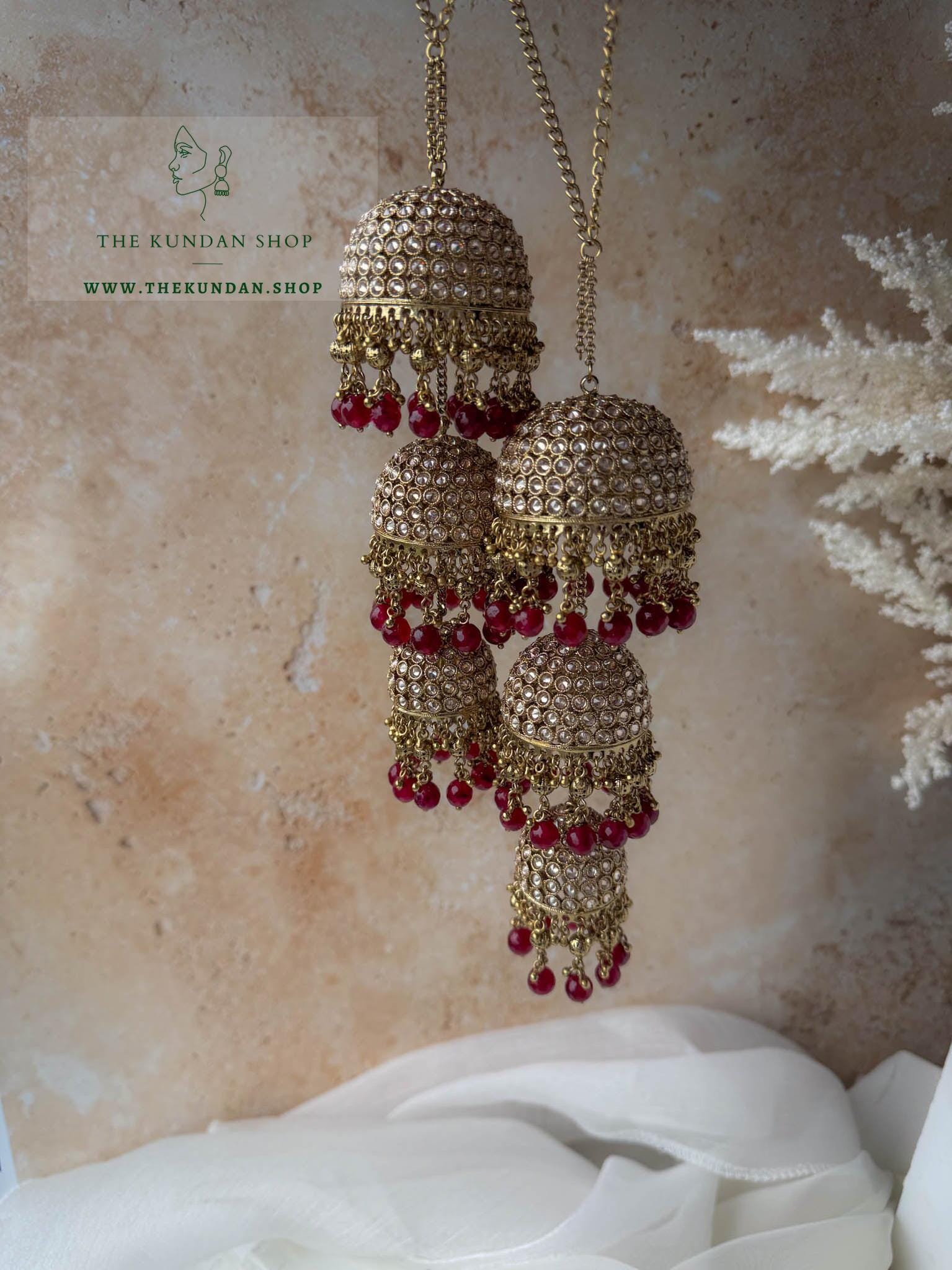 Dainty Drops in Ruby // Kaleeray Kaleeray THE KUNDAN SHOP 