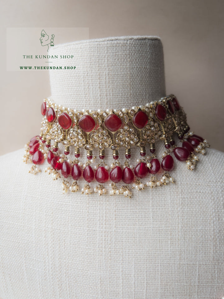 Fall Apart in Ruby Necklace Sets THE KUNDAN SHOP 