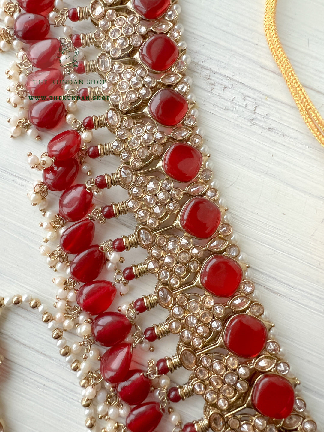 Fall Apart in Ruby Necklace Sets THE KUNDAN SHOP 