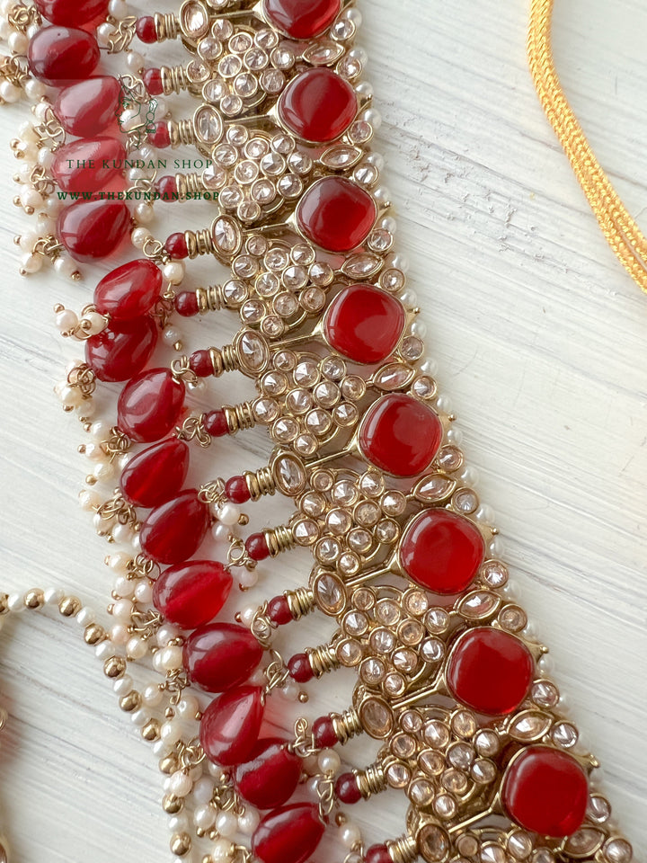 Fall Apart in Ruby Necklace Sets THE KUNDAN SHOP 