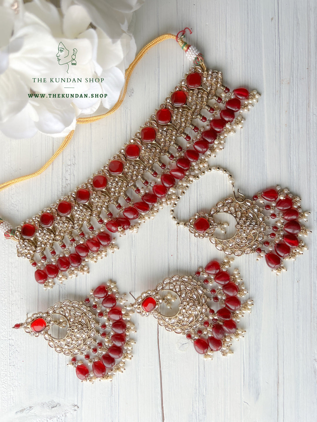 Fall Apart in Ruby Necklace Sets THE KUNDAN SHOP 