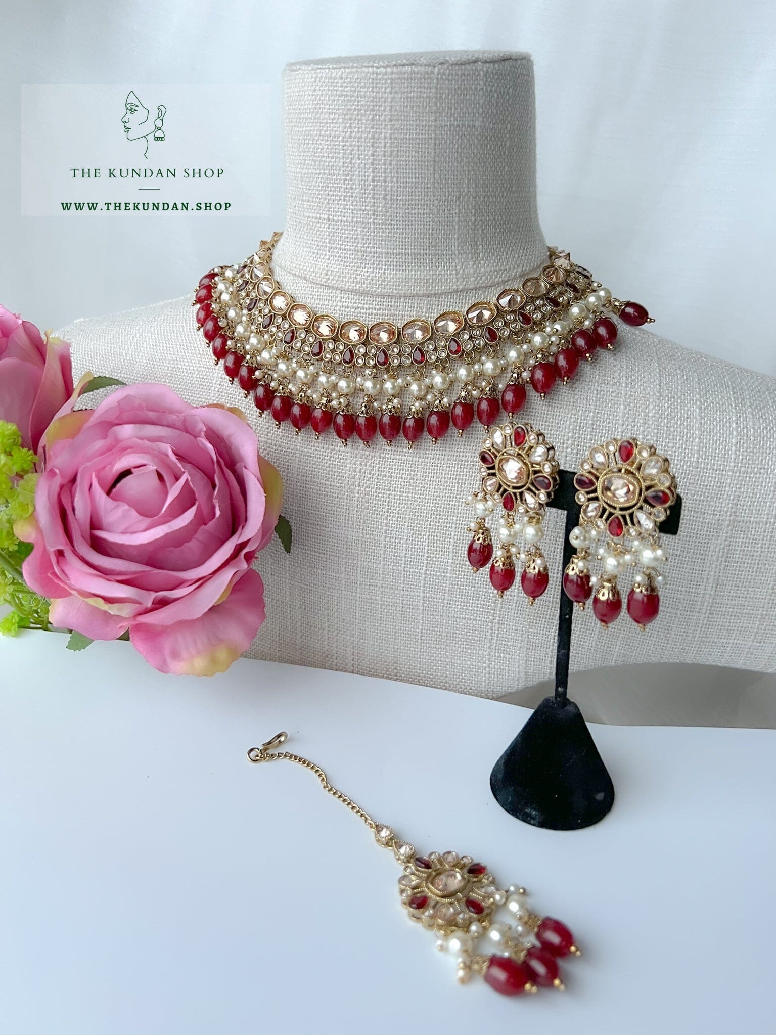 Envy Polki in Ruby Necklace Sets THE KUNDAN SHOP 