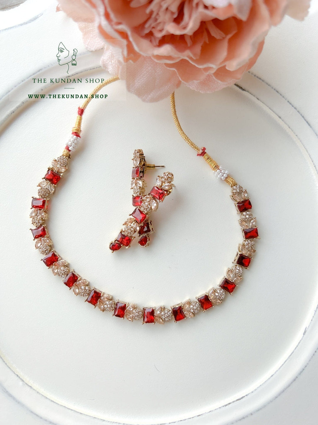 Interest Champagne in Ruby Necklace Sets THE KUNDAN SHOP 