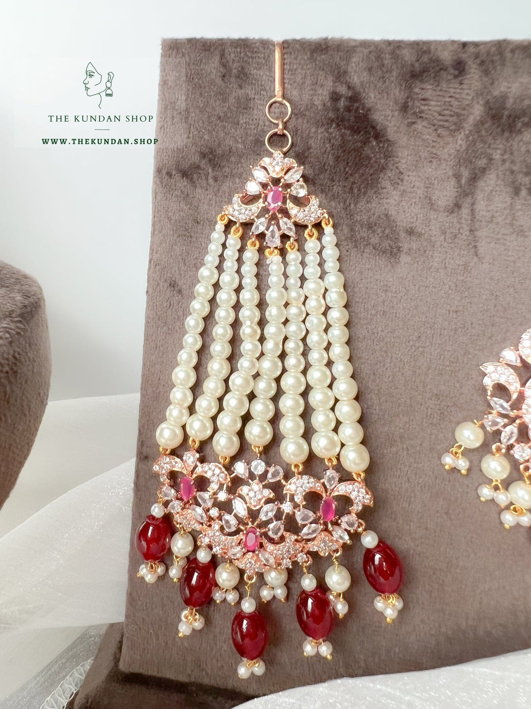 Beauties in Rose Gold & Ruby Necklace Sets THE KUNDAN SHOP 