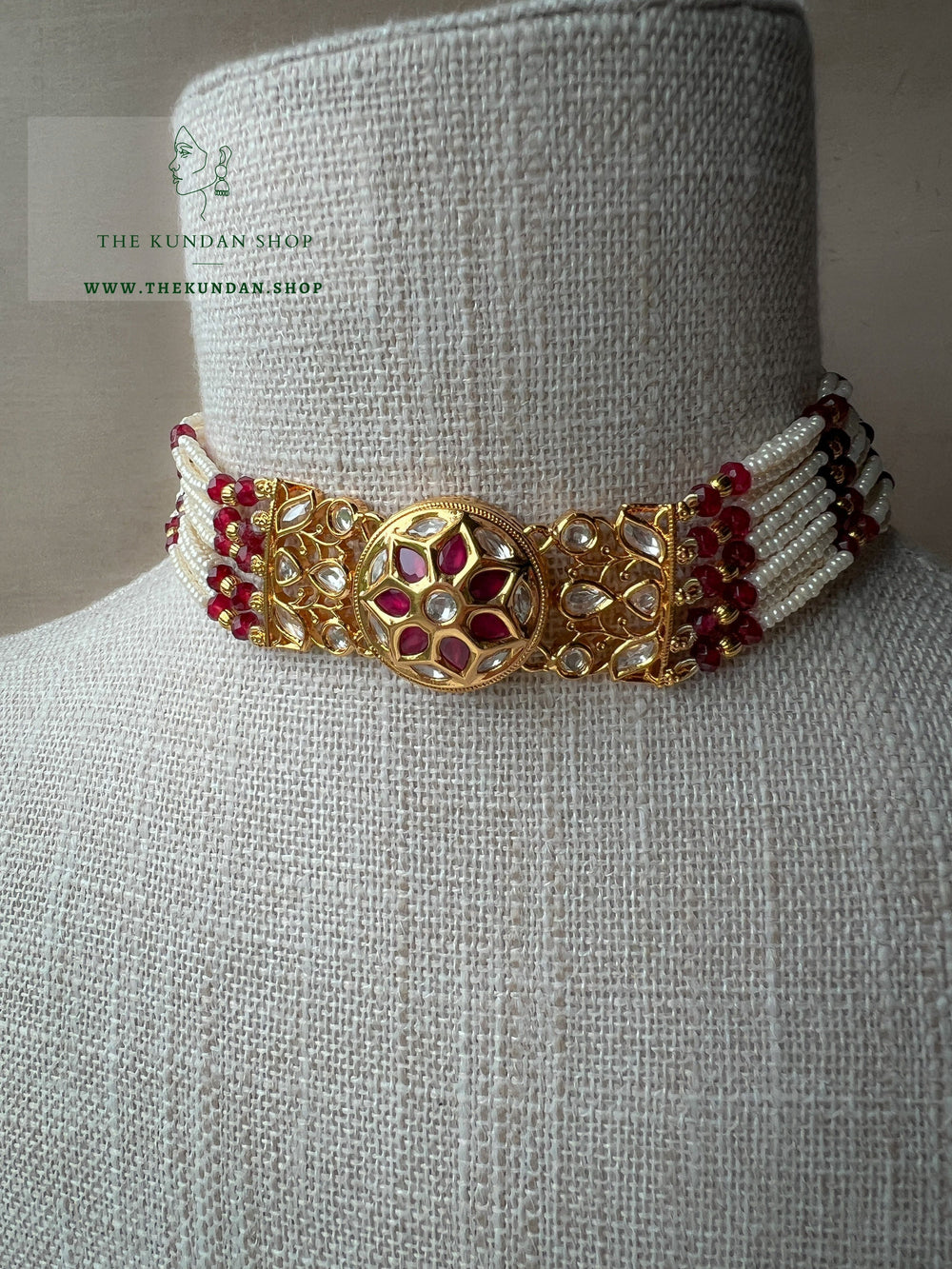 Hopeful Kundan in Ruby Necklace Sets THE KUNDAN SHOP 