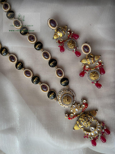 Sabya Ruby Moorni Pendant Necklace Sets THE KUNDAN SHOP 