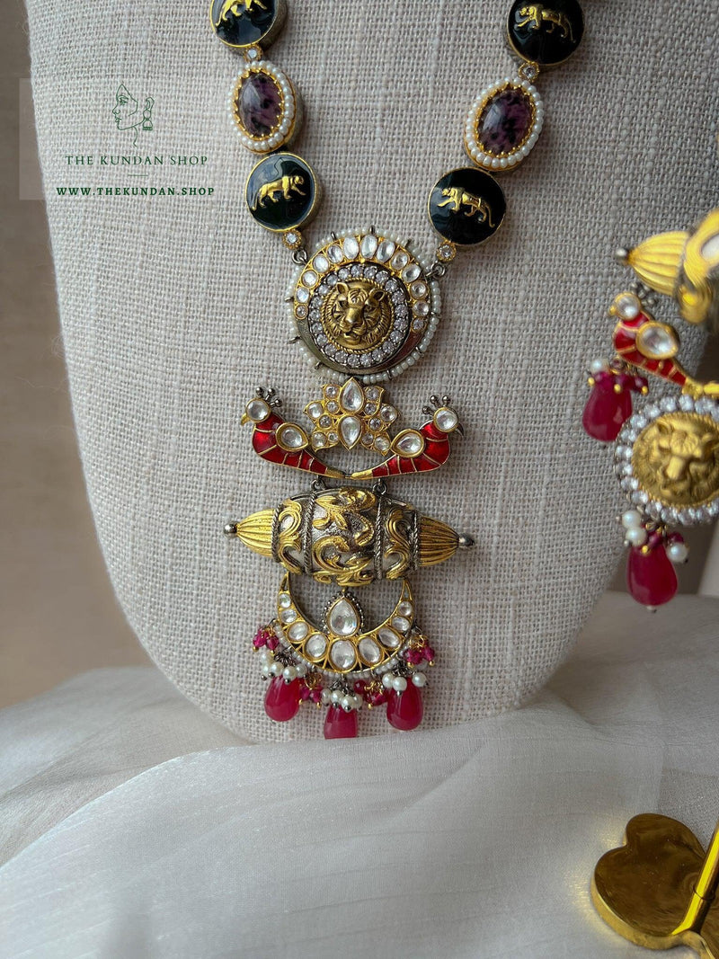 Sabya Ruby Moorni Pendant Necklace Sets THE KUNDAN SHOP 