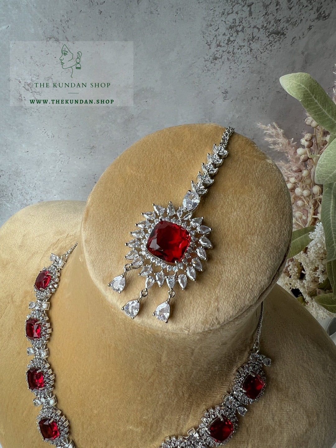 Flattery in Ruby Necklace Sets THE KUNDAN SHOP 