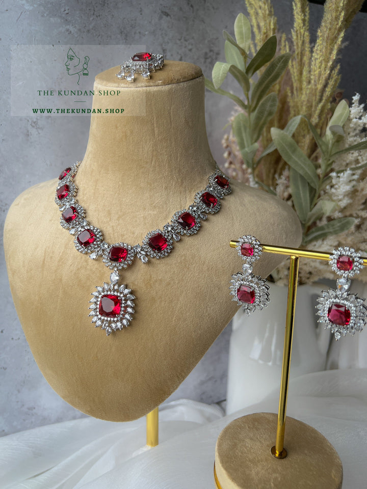 Flattery in Ruby Necklace Sets THE KUNDAN SHOP 