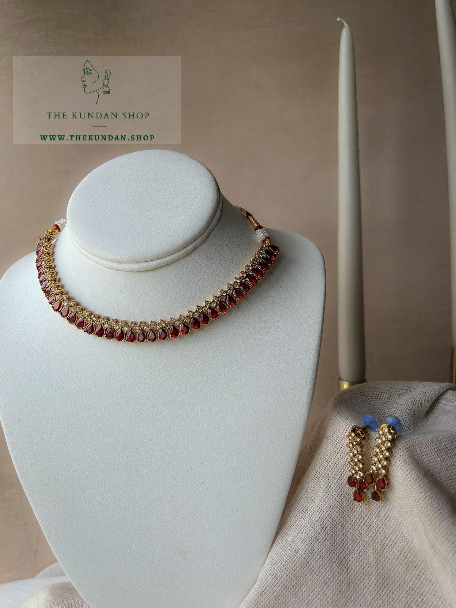 Nominal Polki in Ruby Necklace Sets THE KUNDAN SHOP 