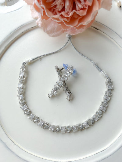 Interest Silver Necklace Sets THE KUNDAN SHOP 