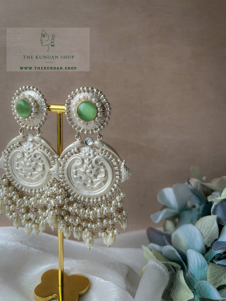 Partnered in Silver Earrings THE KUNDAN SHOP 