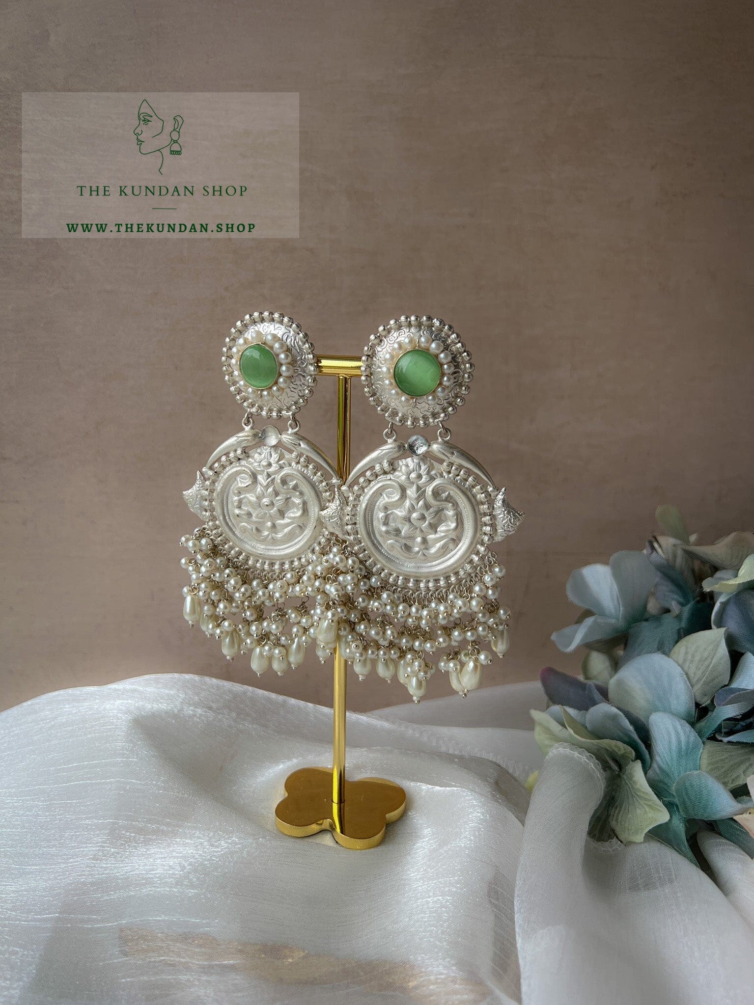 Partnered in Silver Earrings THE KUNDAN SHOP Mint 