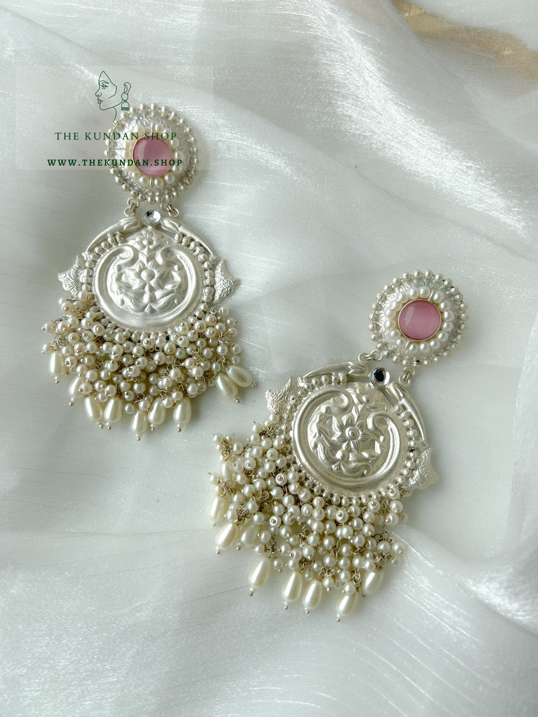 Partnered in Silver Earrings THE KUNDAN SHOP 