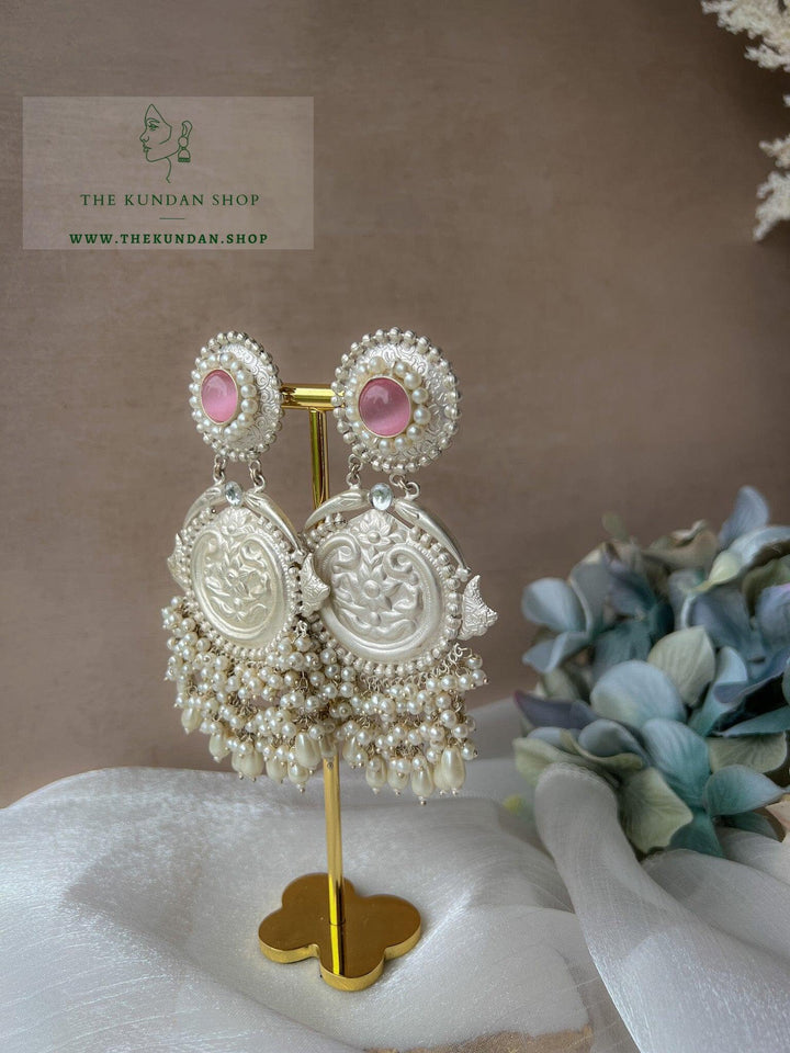Partnered in Silver Earrings THE KUNDAN SHOP 