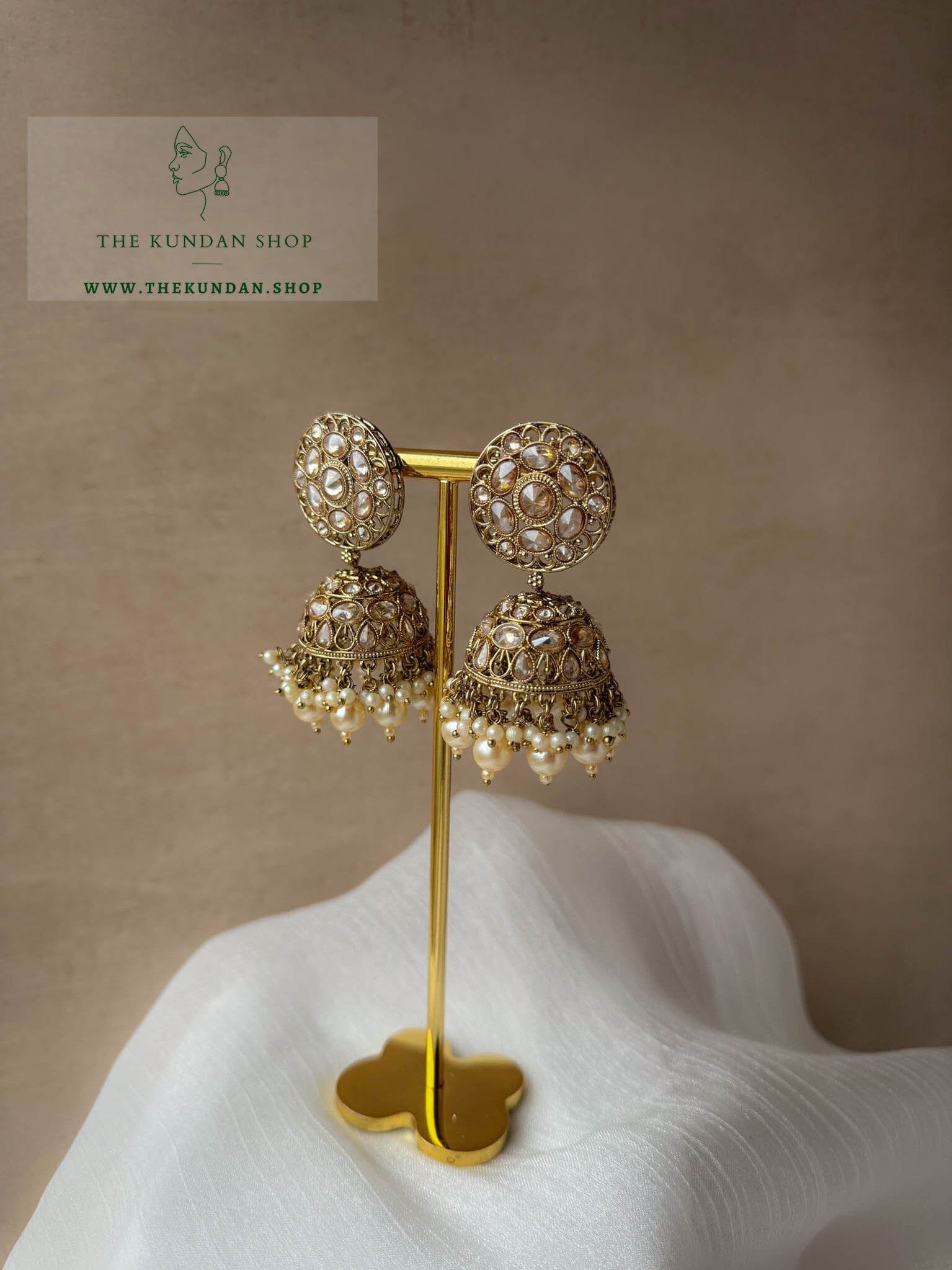 Awareness in Polki Earrings + Tikka THE KUNDAN SHOP 
