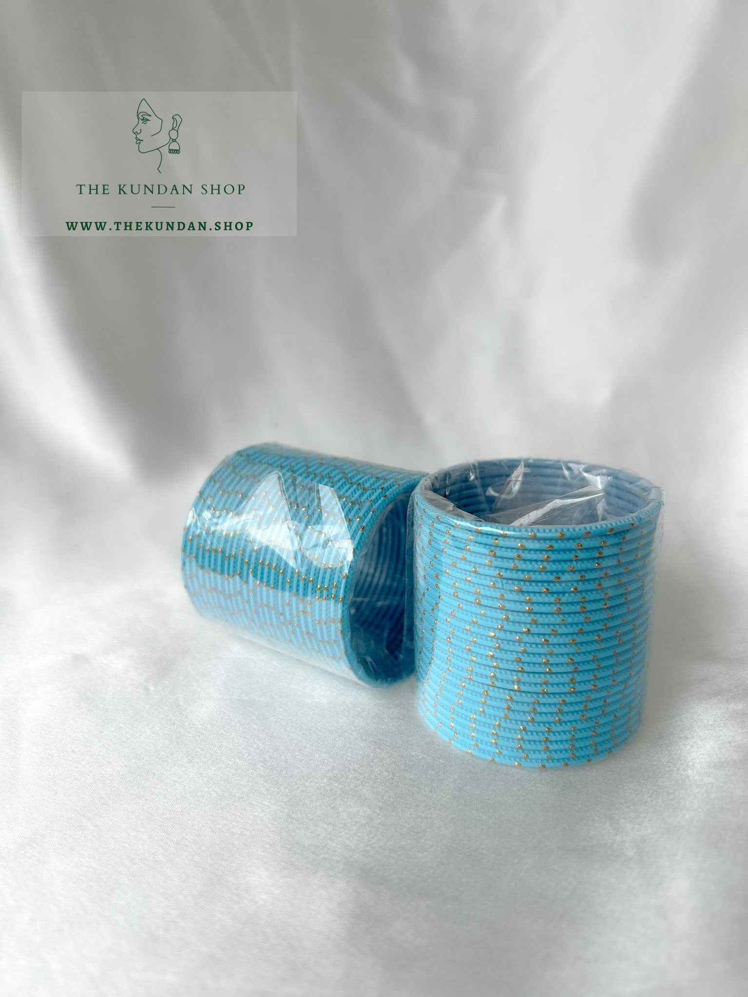 Childs Bangles in Sky Blue Bangles THE KUNDAN SHOP 