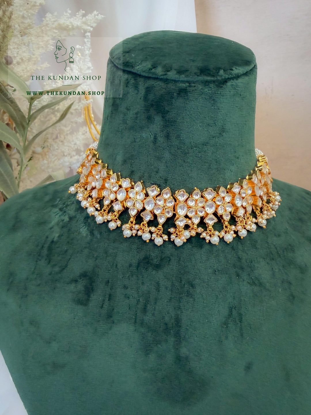 Adament in Pearl &amp; Dainty Pearl Drops Necklace Sets THE KUNDAN SHOP 