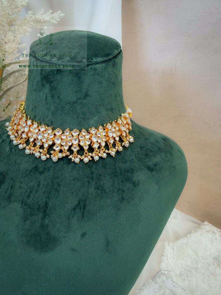 Adament in Pearl &amp; Dainty Pearl Drops Necklace Sets THE KUNDAN SHOP 
