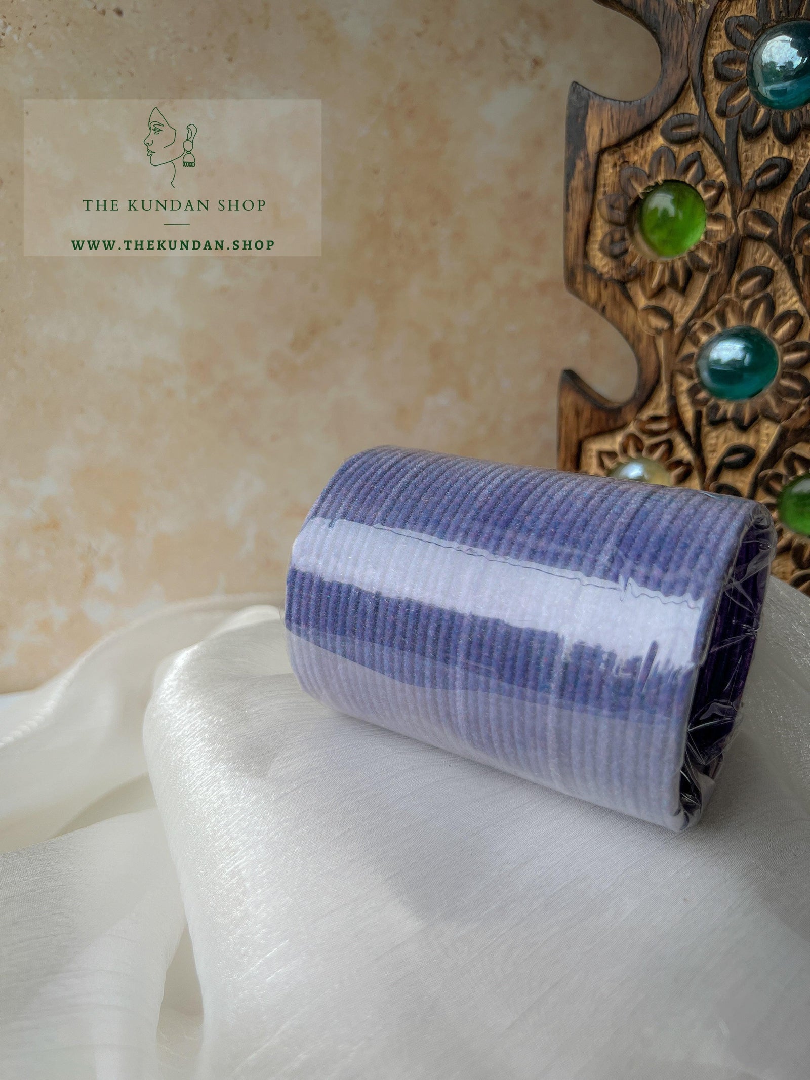 Velvet Bangles in Smokey Lilac Bangles THE KUNDAN SHOP 