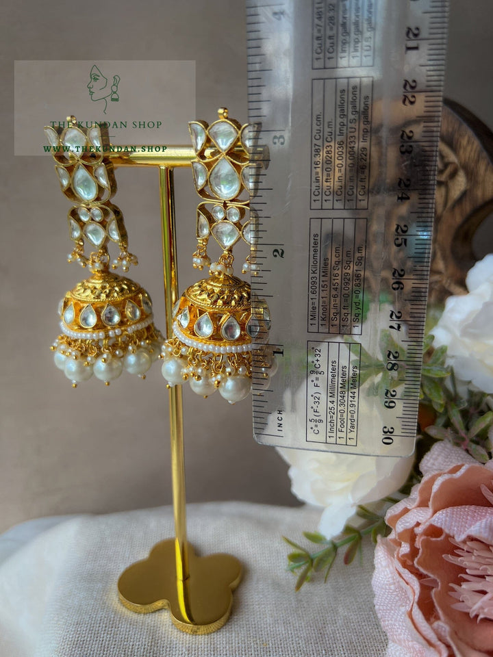 Personable in Pearl Earrings + Tikka THE KUNDAN SHOP 