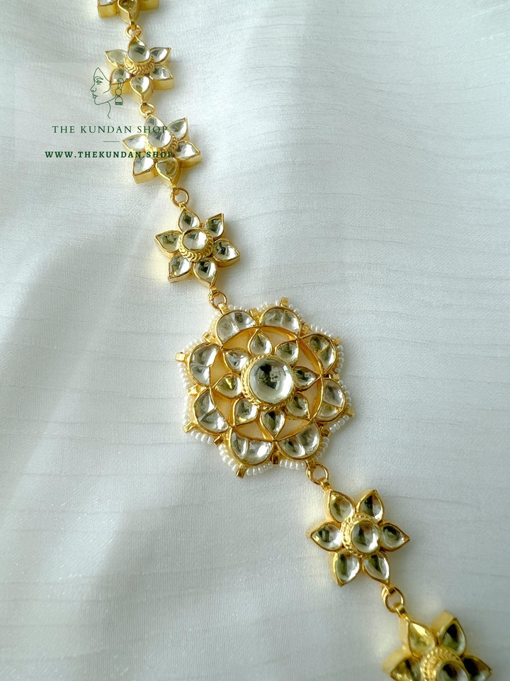 Golden Flower - Headband Mathapathi THE KUNDAN SHOP 