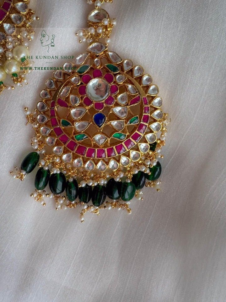 Musical Statement Tikka Maangtikka THE KUNDAN SHOP Green Beads 
