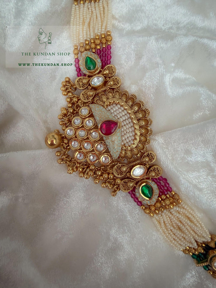 A Quiet Yes // Pink &amp; Green Necklace Sets THE KUNDAN SHOP 