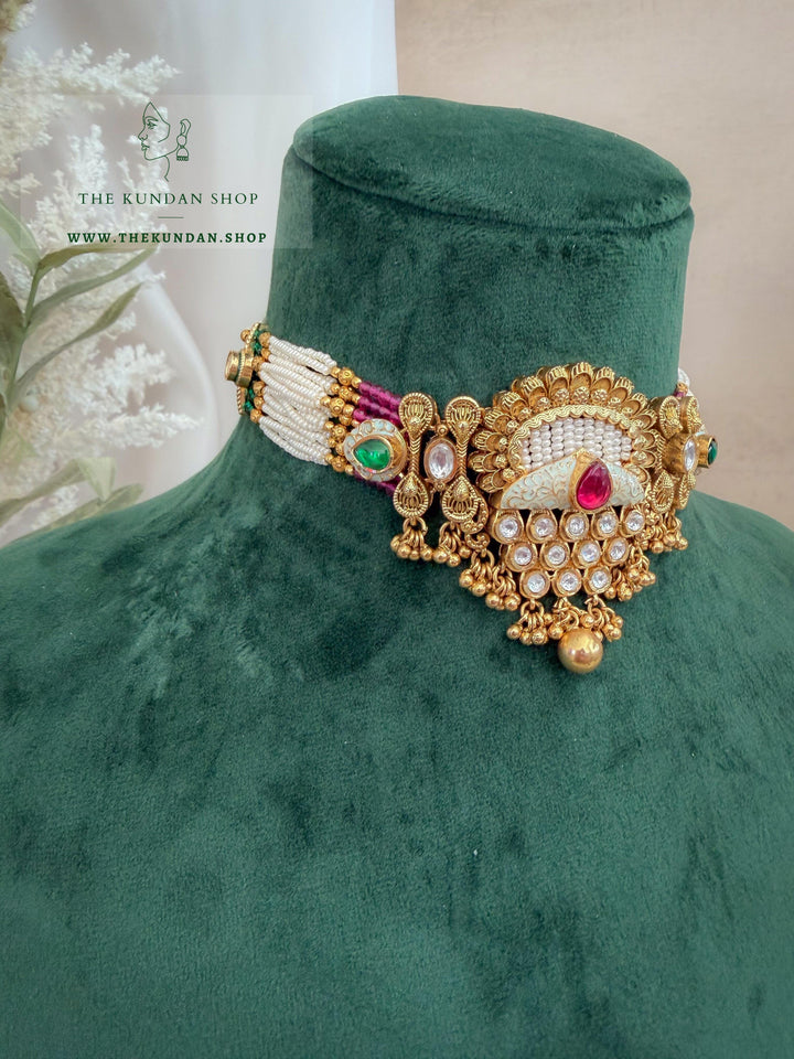 A Quiet Yes // Pink &amp; Green Necklace Sets THE KUNDAN SHOP 