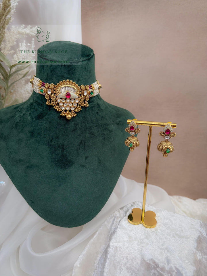 A Quiet Yes // Pink &amp; Green Necklace Sets THE KUNDAN SHOP 
