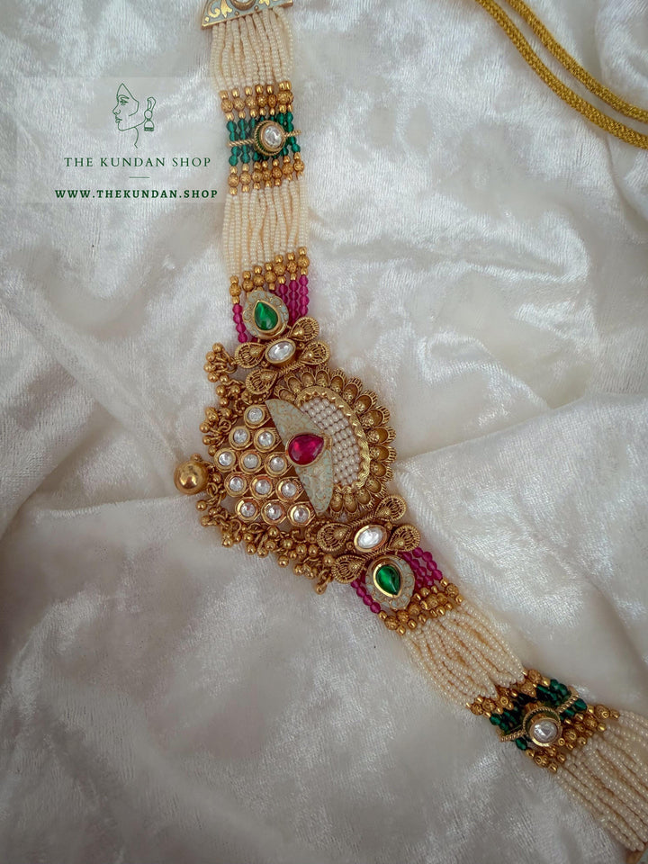 A Quiet Yes // Pink &amp; Green Necklace Sets THE KUNDAN SHOP 