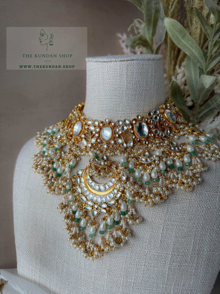 Relevant in Pearl & Green Necklace Sets THE KUNDAN SHOP 