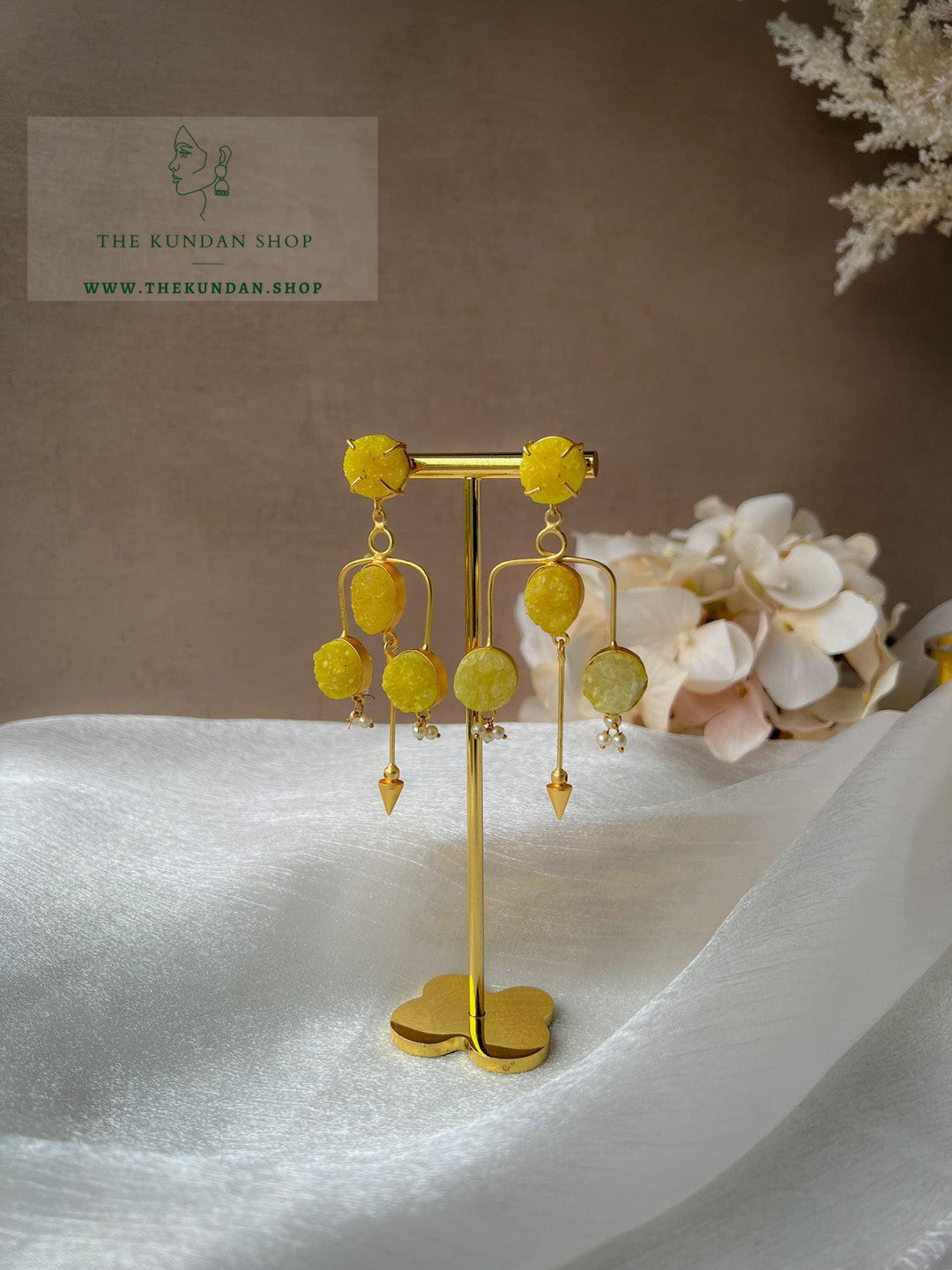 Statement Stone Drops Earrings THE KUNDAN SHOP 