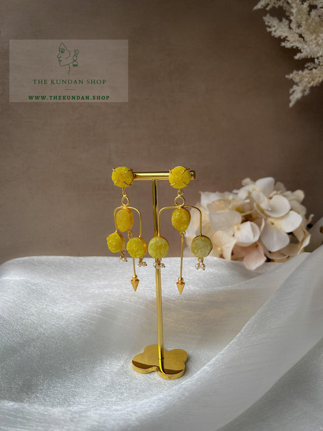 Statement Stone Drops Earrings THE KUNDAN SHOP 