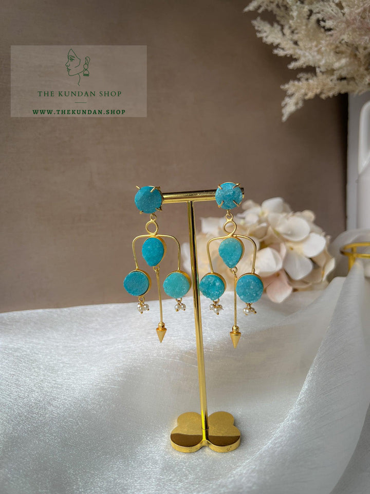Statement Stone Drops Earrings THE KUNDAN SHOP 