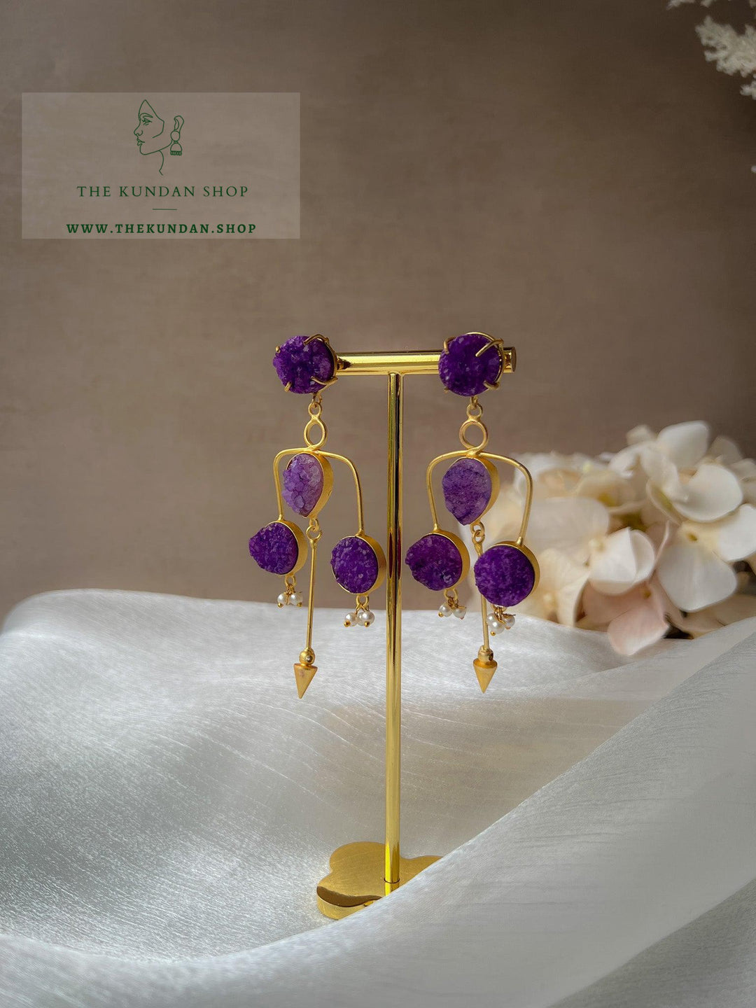 Statement Stone Drops Earrings THE KUNDAN SHOP 