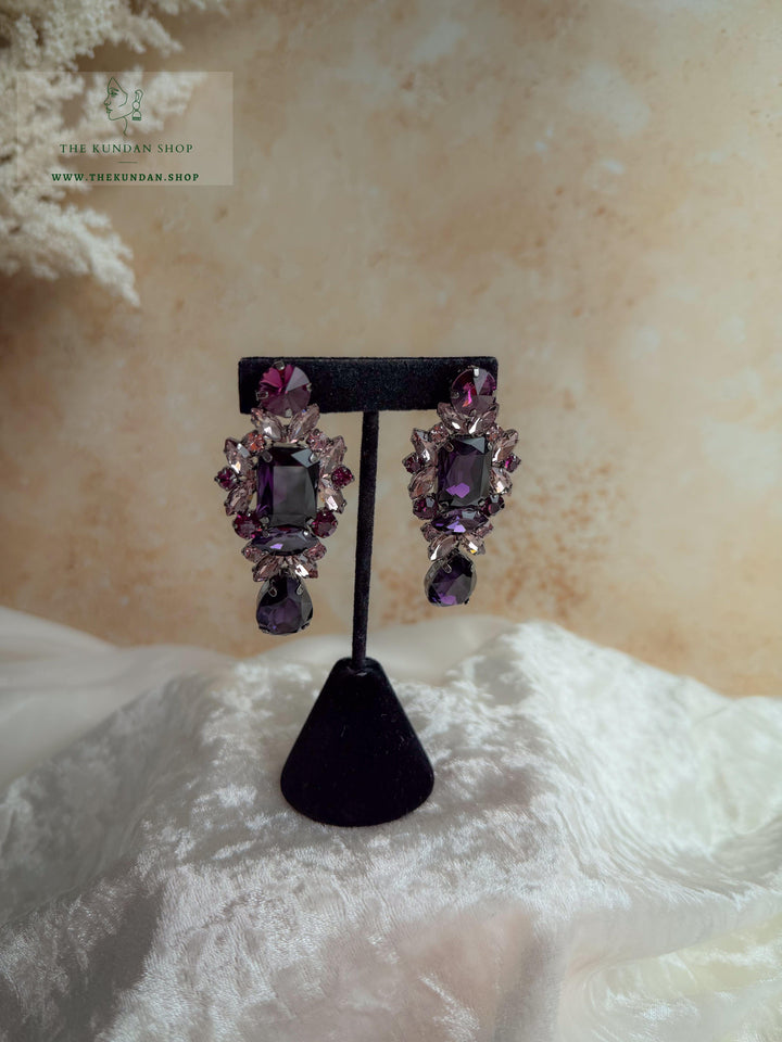 Luminous Twist Earrings THE KUNDAN SHOP Purple 