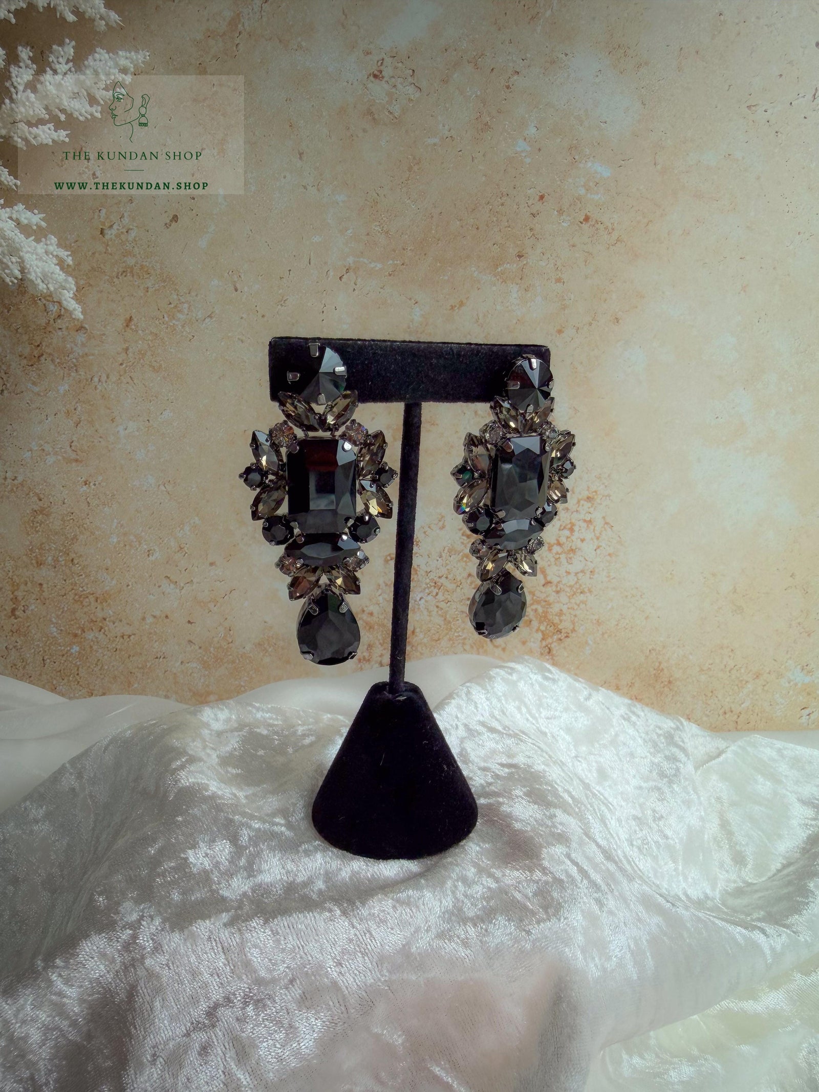 Luminous Twist Earrings THE KUNDAN SHOP Black 