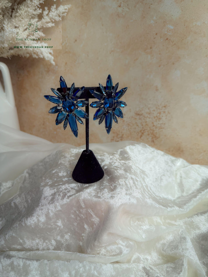 Prism Bloom Earrings THE KUNDAN SHOP Navy 