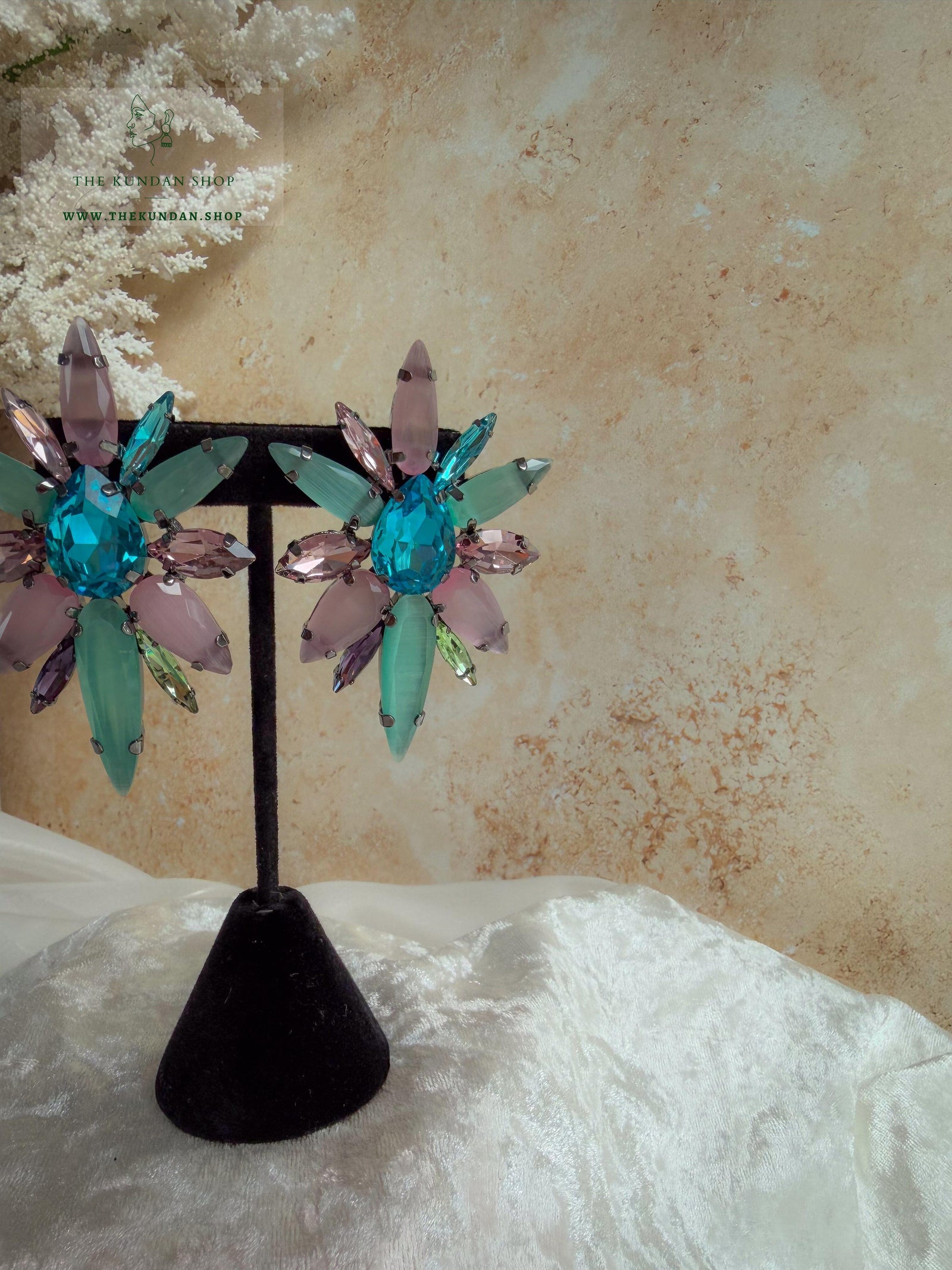 Prism Bloom Earrings THE KUNDAN SHOP Pink Pastel 