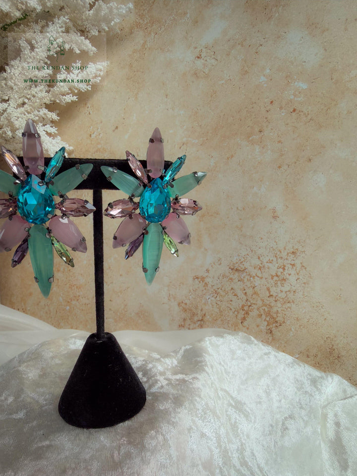 Prism Bloom Earrings THE KUNDAN SHOP Pink Pastel 
