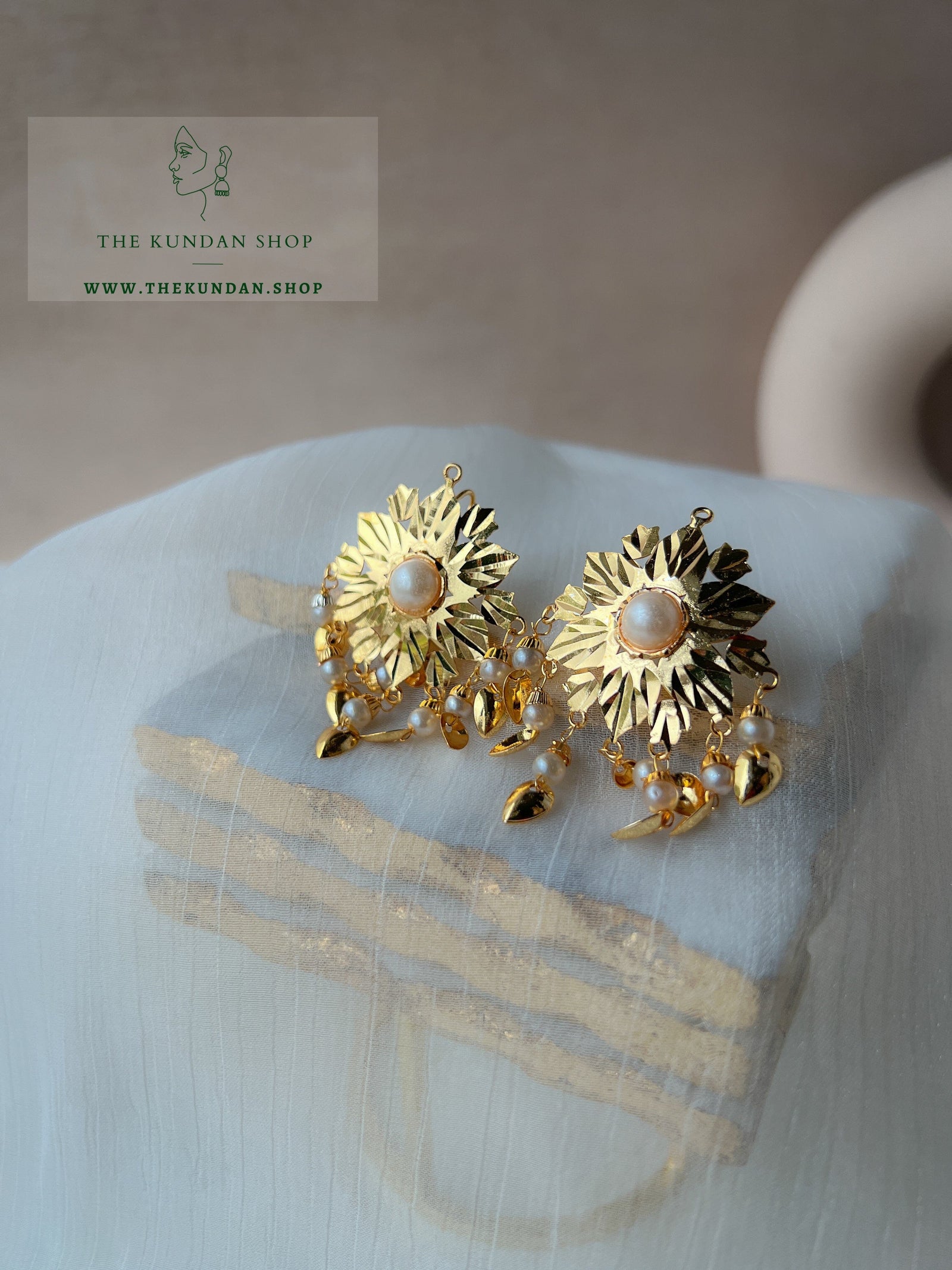 Quiet Flakes in Jadau Earrings + Tikka THE KUNDAN SHOP 